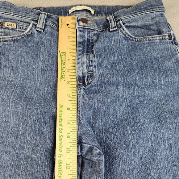 LEE Jeans Women's 8M Blue Curvy Relaxed at the Waist Straight Leg Denim Pants - Picture 7 of 13